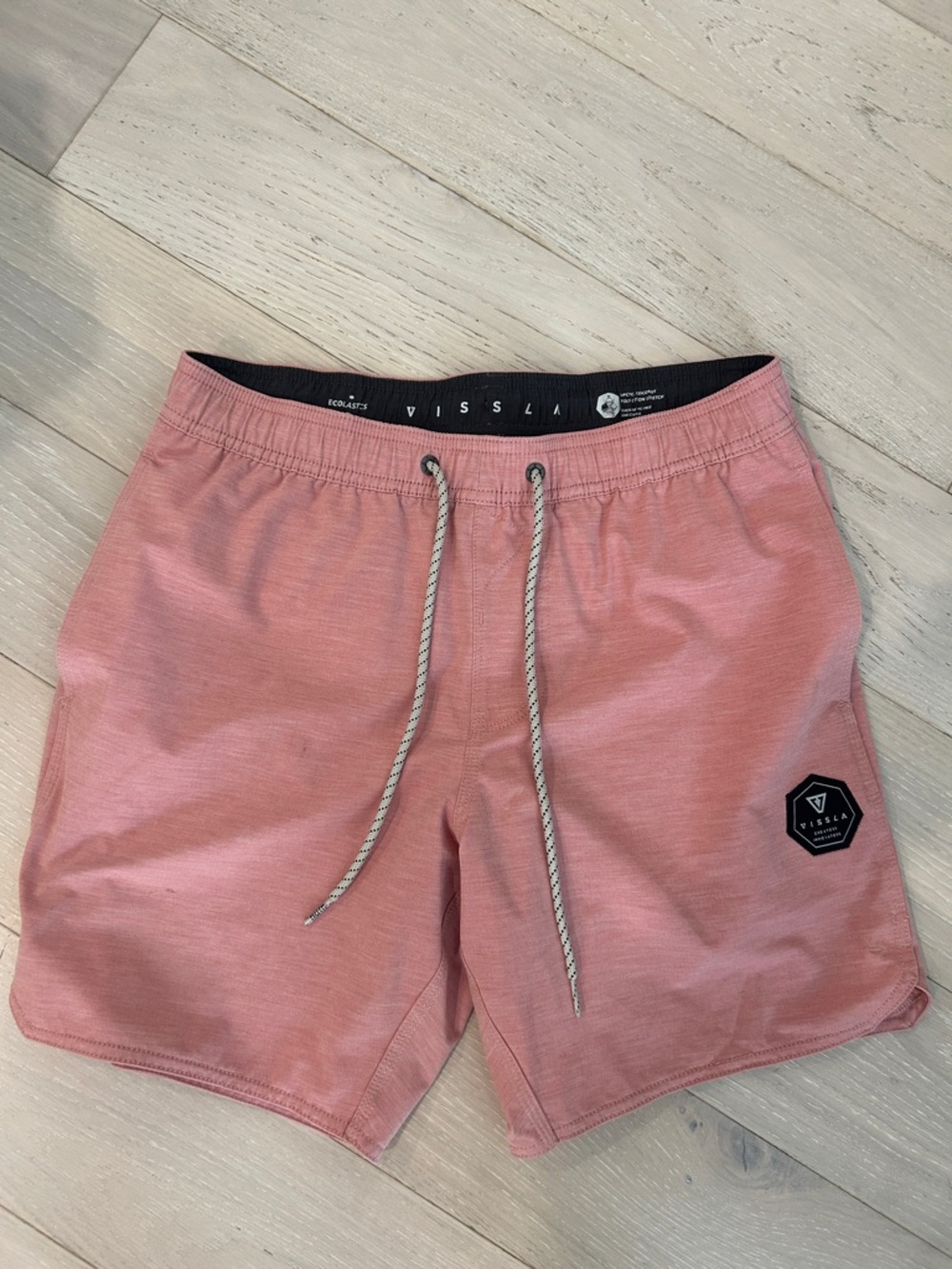 VISSLA Heathered Coral Drawstring Swim Shorts